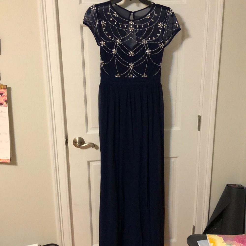Navy blue gown
